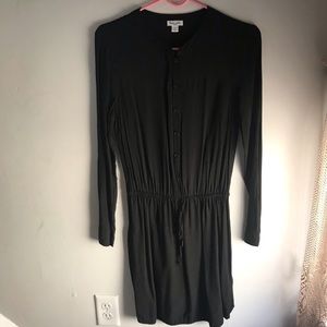 Long Sleeve Black Tie Dress